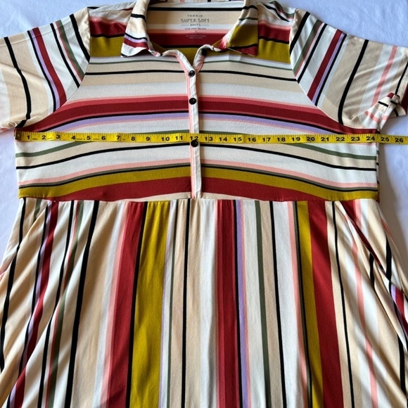 Torrid Striped Midi Dress with Button Detail - Picture 7 of 10